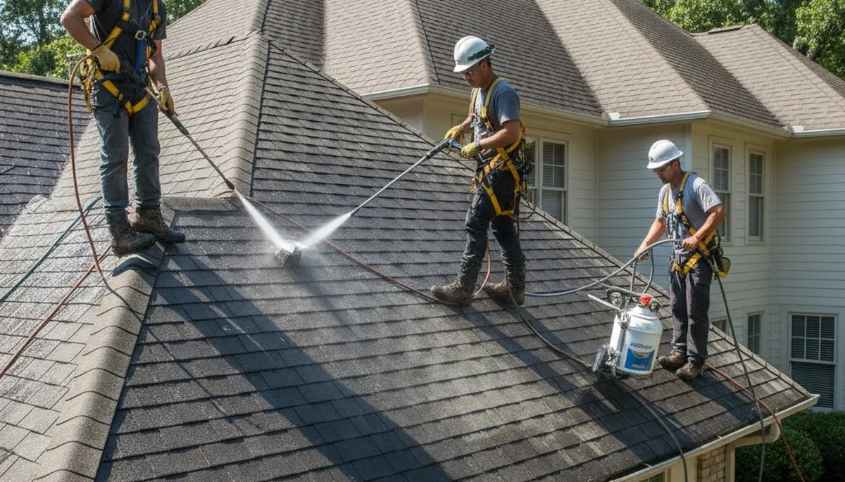 Roof cleaning service in Orlando, FL for a siding contractor by FX Remodeling & Exteriors